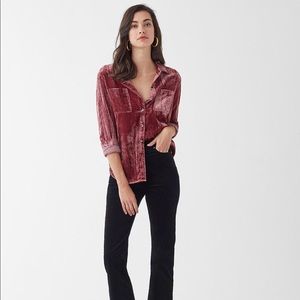 Splendid Moonstone Velvet Blouse